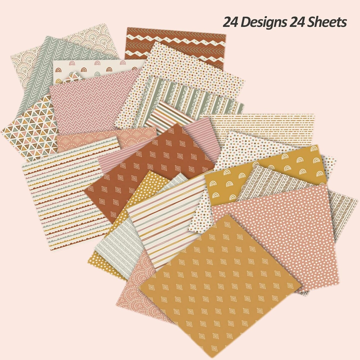 Scrapbook Paper Pads 24 Sheets Double-Sided Decorative Craft Paper, Vintage Cardstock Paper Colored Patterned Paper Pack