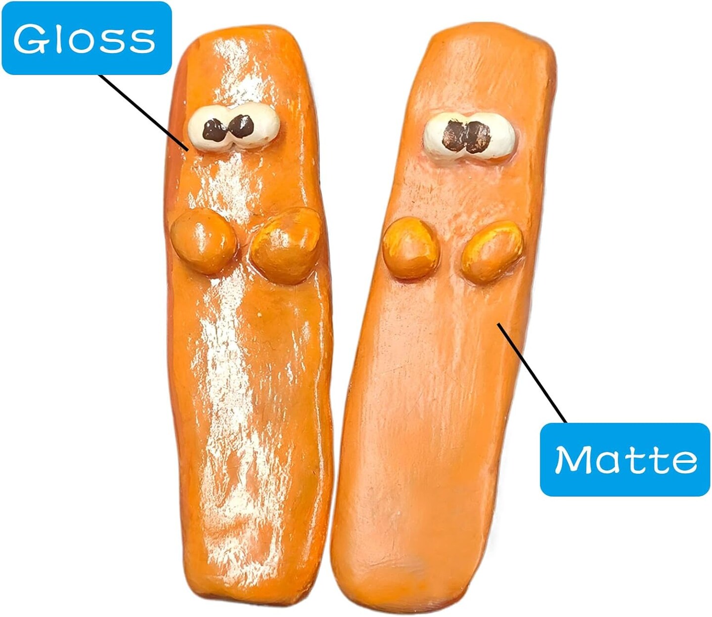 2 × 100ml Air Dry Clay Glaze – Gloss & Matte, Crack-Resistant, Waterproof & Fireproof