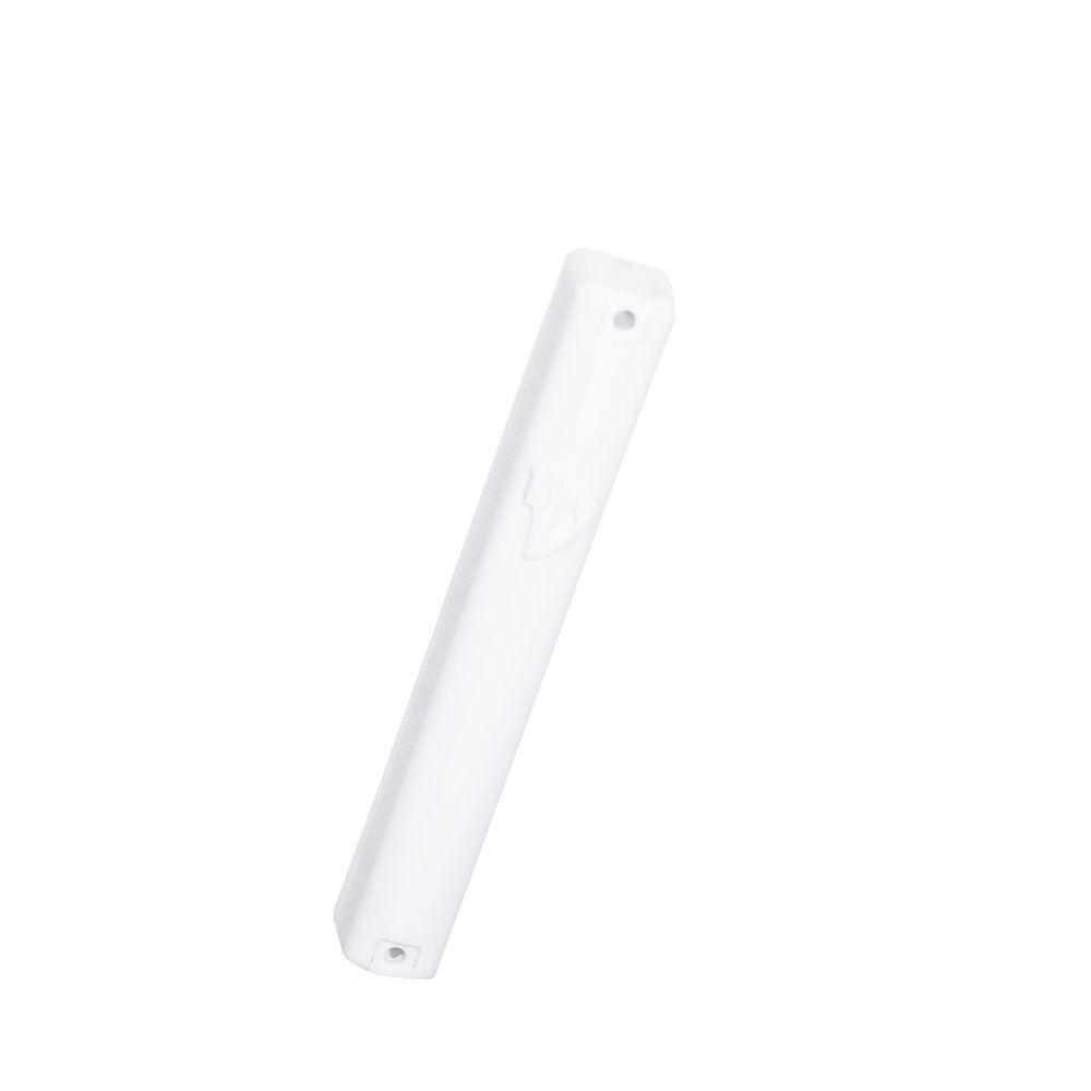 Waterproof Mezuzah Case White with Shin