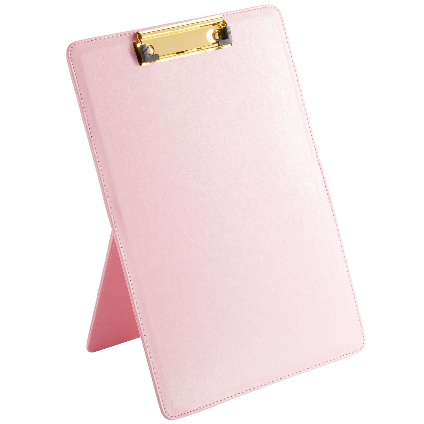 Pink Standing Clipboard, PU leather Foldable Stand and Document Holder for Office, Letters, Legal Documents (9 x 13 In)