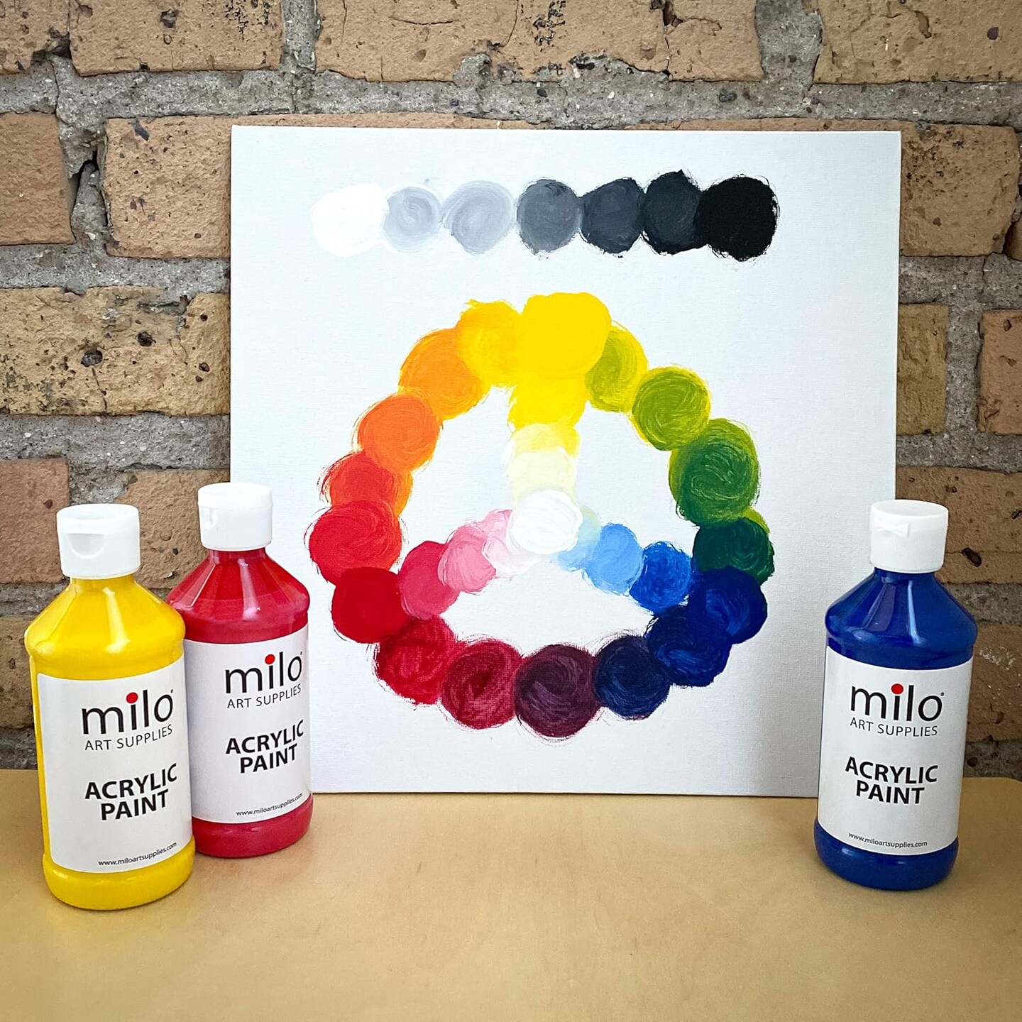Acrylic Paint Set of 8 Colors | 8 oz Bottles | Student Primary Colors Acrylics Painting Pack | Made in the USA | Non-Toxic Art &#x26; Craft Paints for Artists, Kids, &#x26; Hobby Painters