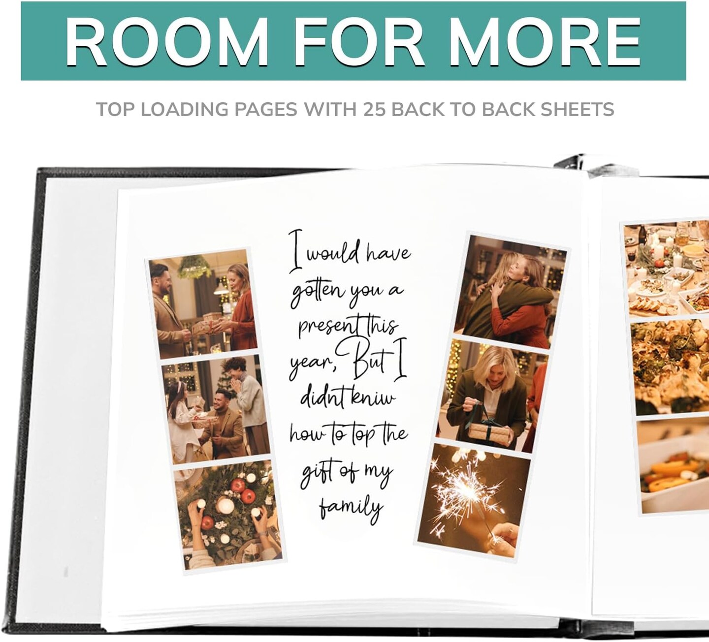 Scrapbook Photo Album 12x12, Guest Book with Photo Insert, Black Scrapbook with Plastic Sleeves &#x26; White Pages, Scrapbook Album for All Size Pictures, Memory Book, Wedding Scrapbook