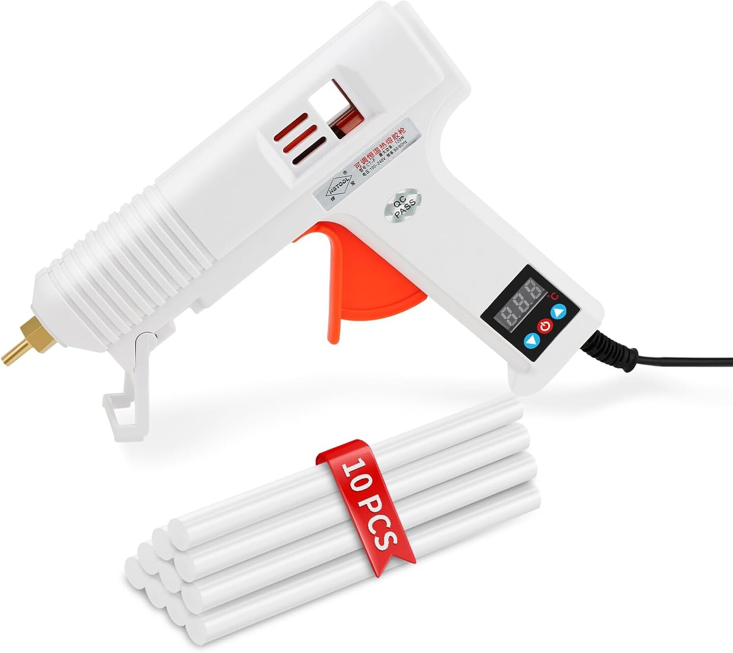 120W Hot Glue Gun Kit, High Temp Glue Gun,10 Hot Glue Sticks, Industrial Glue Gun Kit with Adjustable Temperature for Home for Crafts, DIY and Home Repair