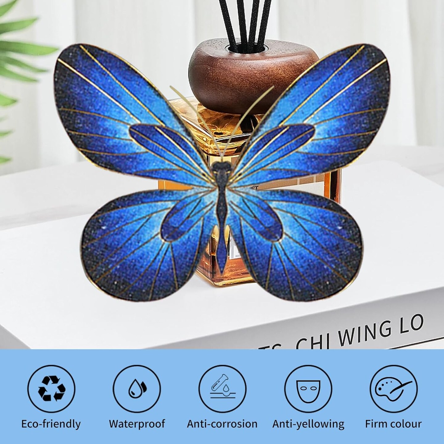 Cloisonne Enamel Art Painting Adult DIY Craft Kit, Filigree Enamel Art Projects Crafts Supplies Paint by Numbers Kit, 3D Blue Butterfly Craftwork Handmade Home Decor Mother's Day Stress Relief Gifts