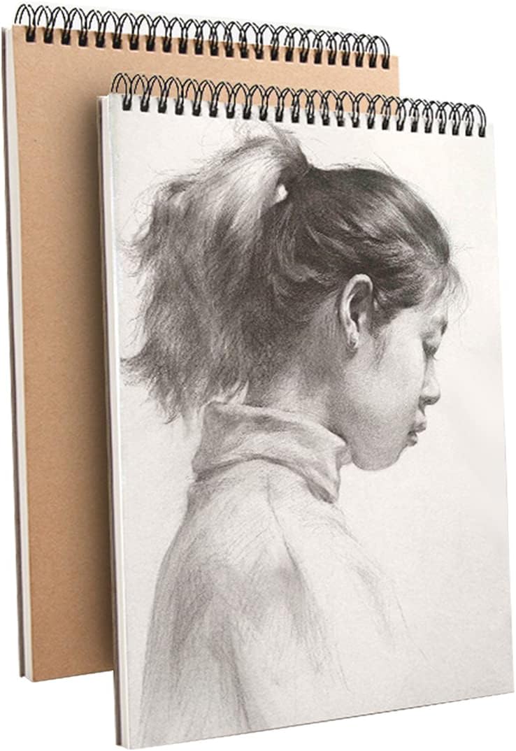 A5 (8.3"x5.8") Spiral Sketch Book, Sketchbook for Drawing and Sketching, 30 Sheets, 160gsm Paper, Vertical Sketch Pad