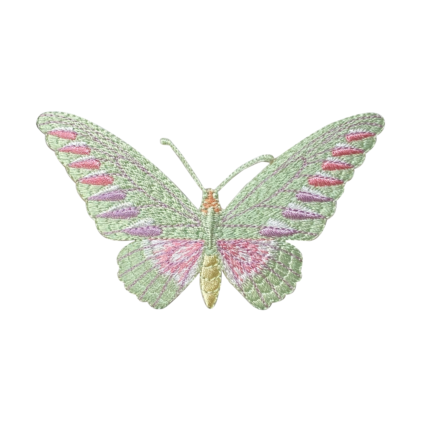Pastel Green Butterfly, Moth, Insects, Embroidered, Iron on Patch