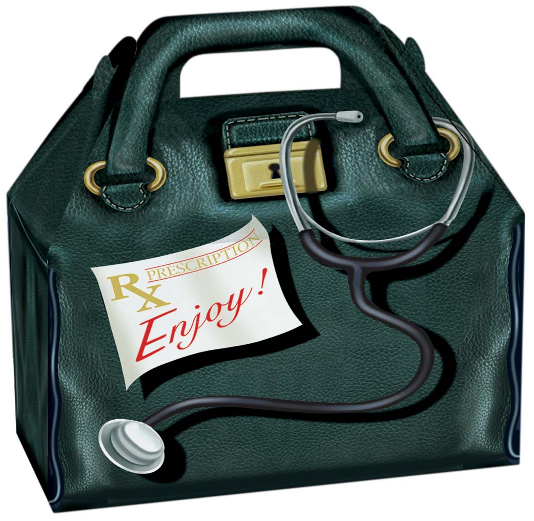 Pack/6: Doctor&#x27;S Bag Gable Box - 8-1/2 x 5 x 5-1/2&#x22;