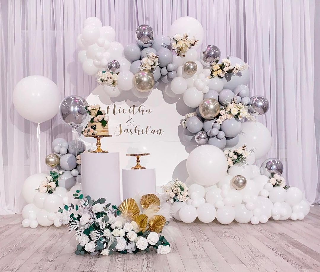 White Giant Balloons 36 Inch - 8 Pack Jumbo White Balloons Large Round White Latex Balloons for Photo Shoot Birthday Baby Shower Wedding Party Decorations