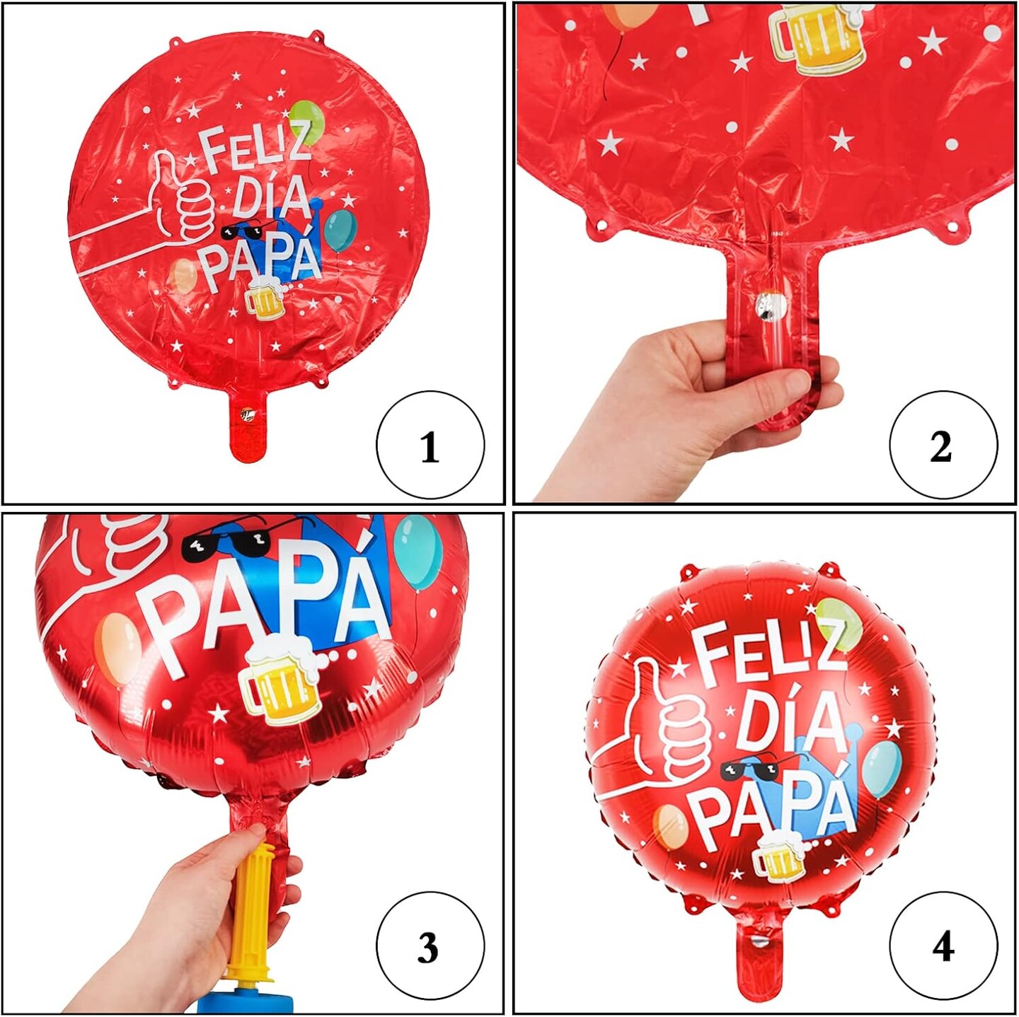 15Pcs Happy Fathers Day Balloons Party Decorations, 18 inch Feliz Dia PaPa Foil Balloons, Worlds Best Dad Balloons for Father&#x27;s Day Party Birthday Decorations Supplies