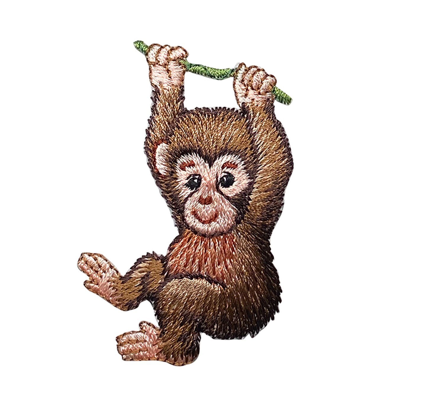 Monkey Swinging from a Vine, Animals, Zoo, Embroidered, Iron on Patch