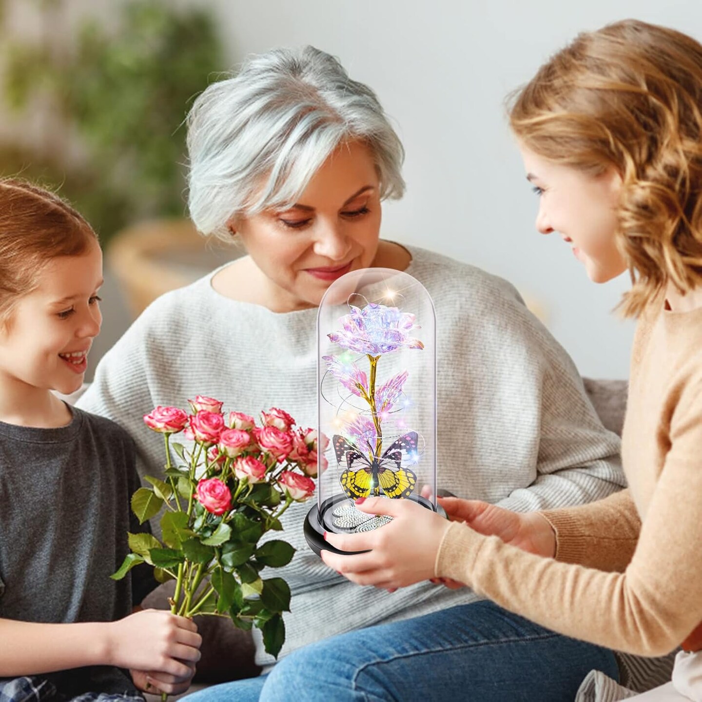 Galaxy Glass Rose in Dome – Eternal Crystal Rose with Butterfly, Valentine’s, Birthday & Mother’s Day Gift for Her