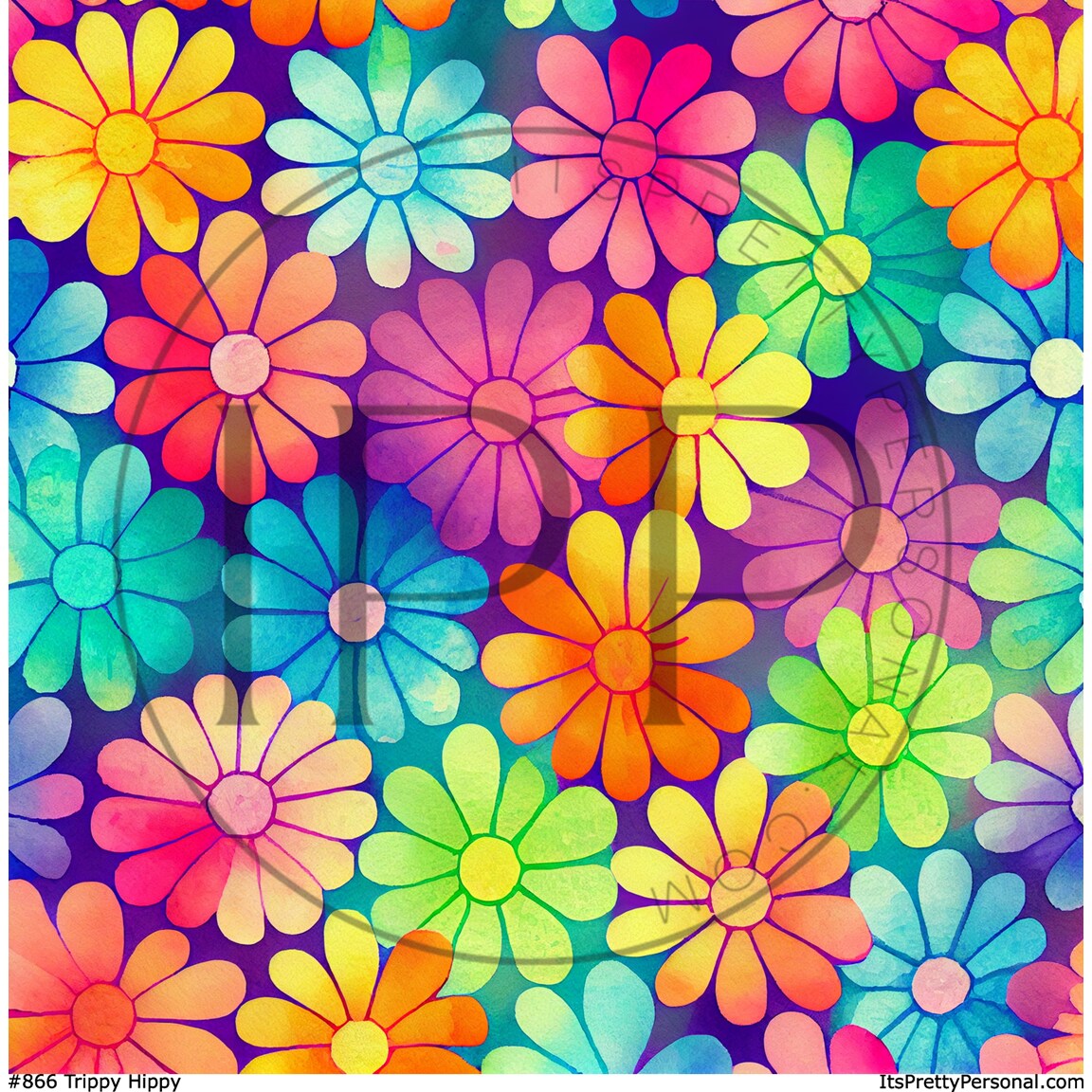 #866-Trippy Hippy- 12x12 Pattern Vinyl