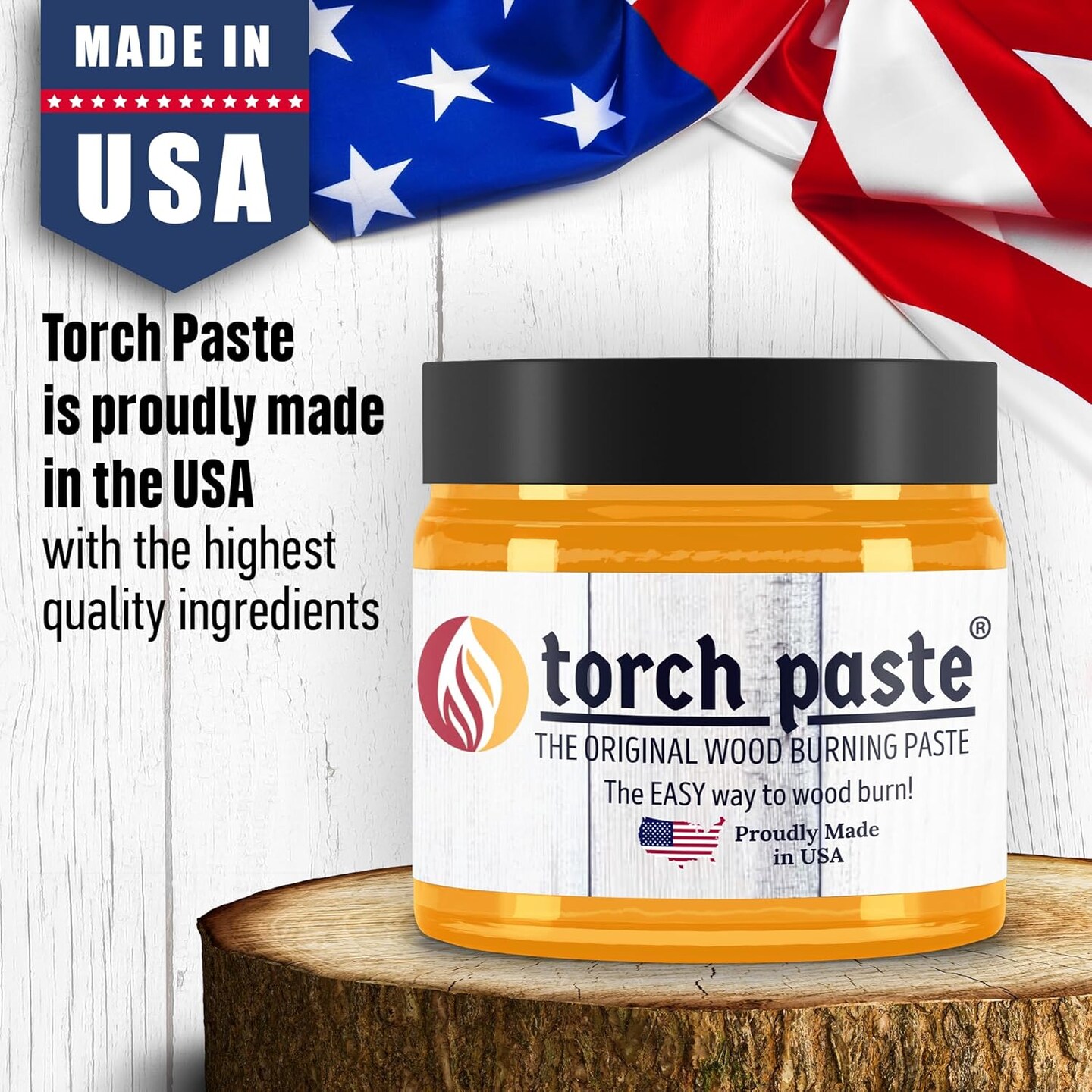 The Original Wood Burning Paste | Made in USA | Heat Activated Non-Toxic Paste for Crafting &#x26; Stencil Wood Burning | Accurately &#x26; Easily Burn Designs on Wood, Canvas, Denim &#x26; More | 3 OZ