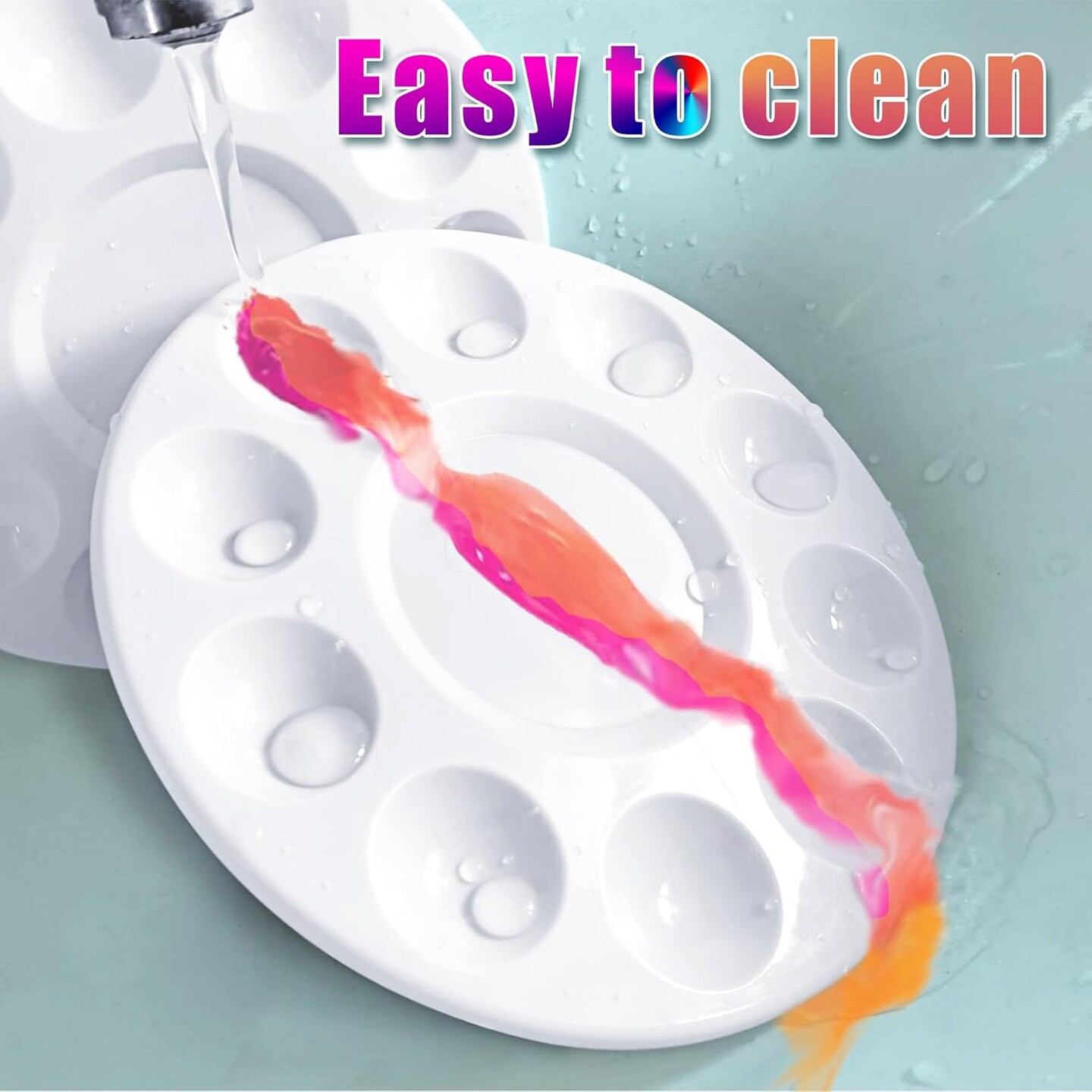 Art Paint Tray Palette, Plastic Pallet for Adults & Kids for Painting, DIY Craft