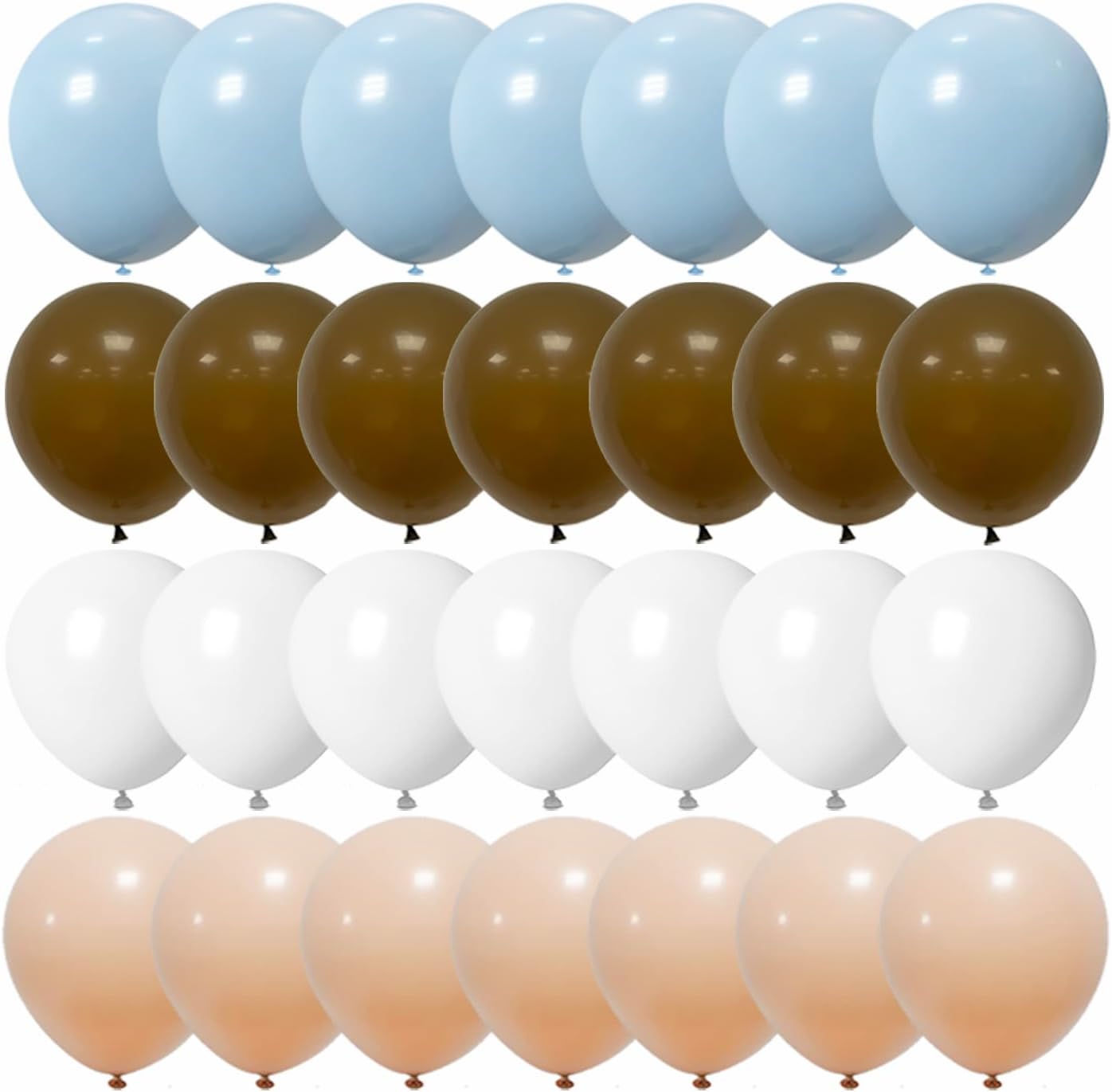 50pcs 12 Inch Brown Blue White Blush Latex Balloons