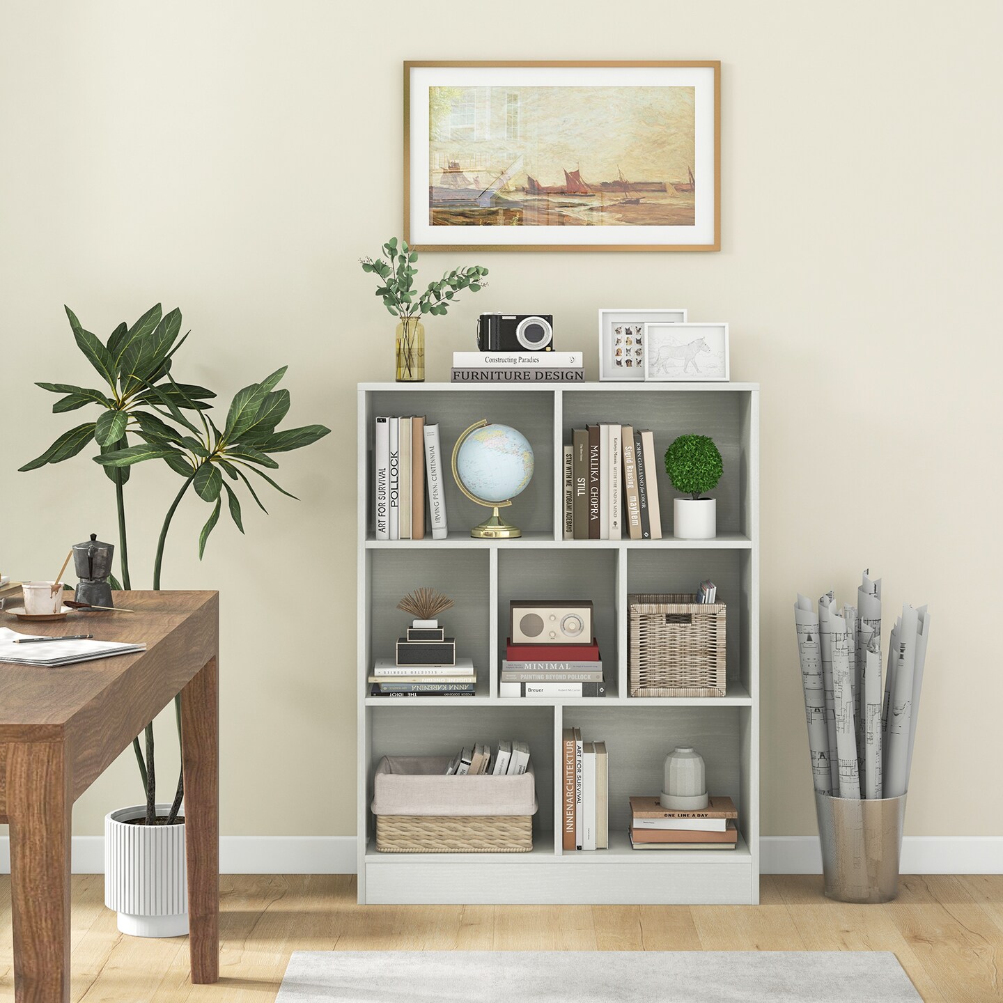 White Toy Storage Organizer with 3 Cubes and Anti-Tipping Kit for Kids Room