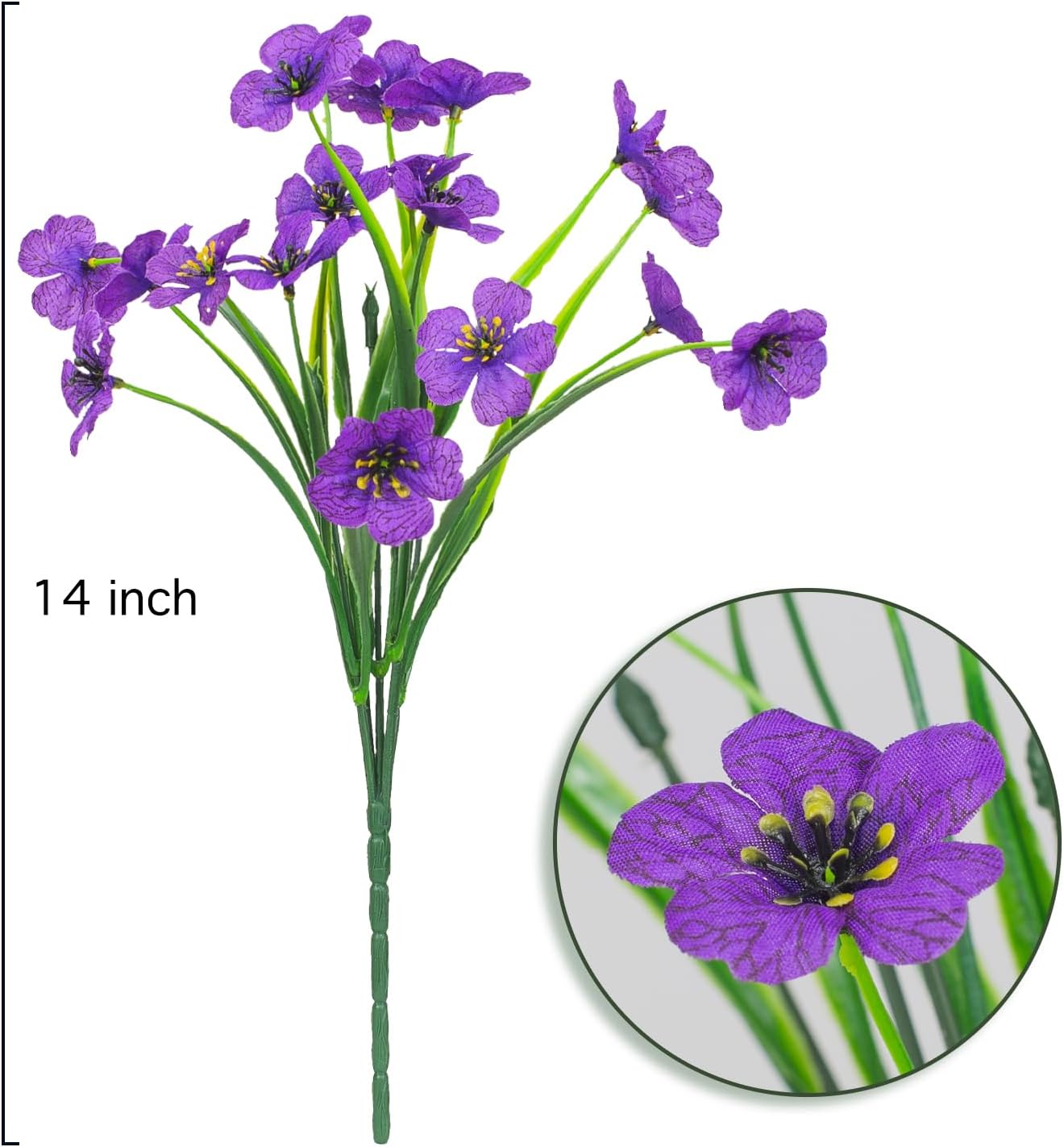 21 Bundles Outdoor Artificial Flowers – UV Resistant Faux Silk Plants for Porch & Garden (Purple)