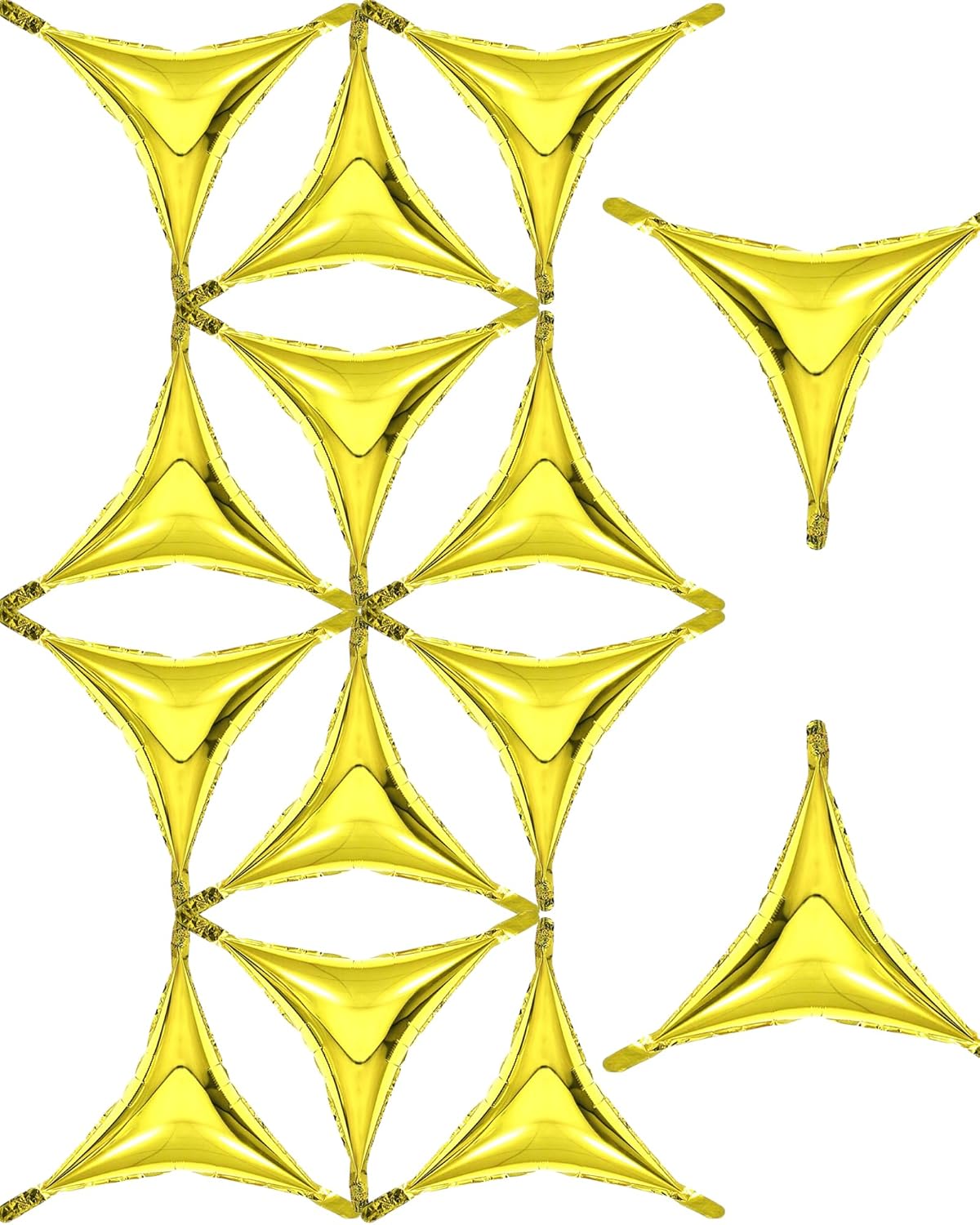Gold Star Balloons- 12Pcs Gold Triangle Foil Balloons, 20 Inches Helium Mylar Foil Star Decorations for Girls Boys Birthday Anniversary Baby Shower Wedding Party Decorations