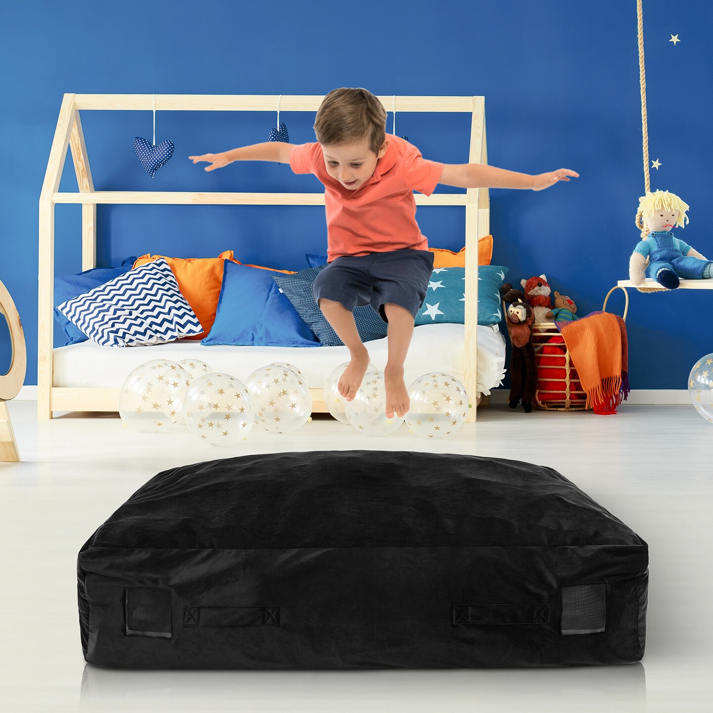 Soft Foam Sensory Crash Pad for Kids with Washable Velvet Cover