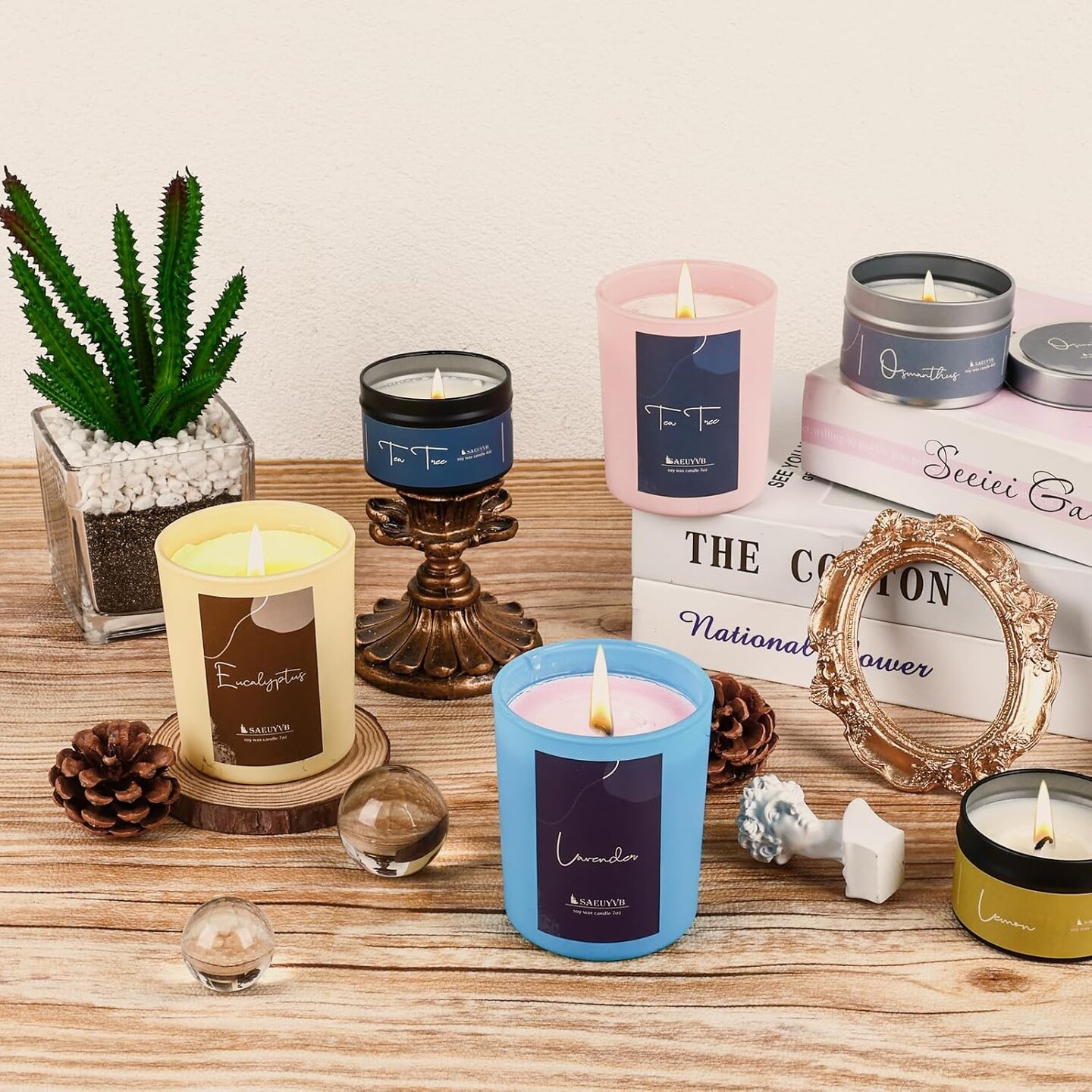 DIY Candle Making Kit for Adults – Soy Wax, 10 Jars & Tins, 10 Scents, Color Dyes & Supplies