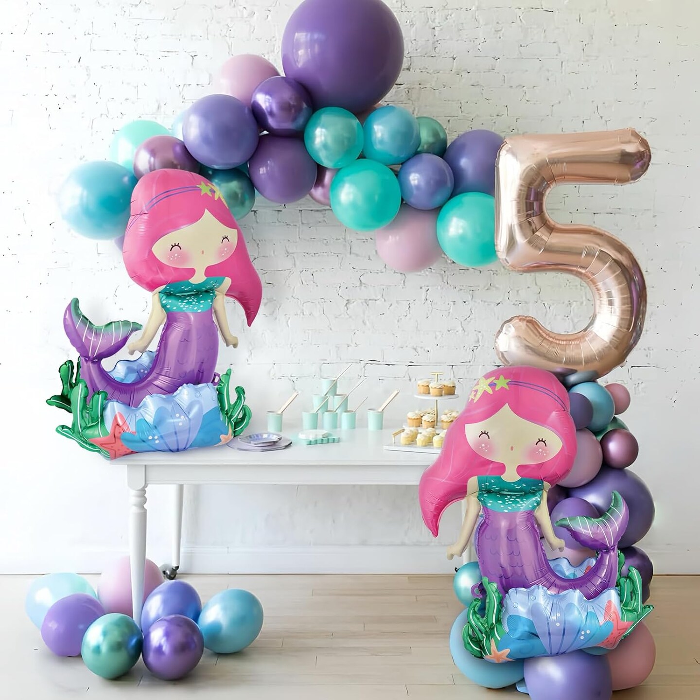 Self-Standing Mermaid Balloons for Little Mermaid Birthday Decorations Mermaid Party Supplies Mermaid Foil Balloon