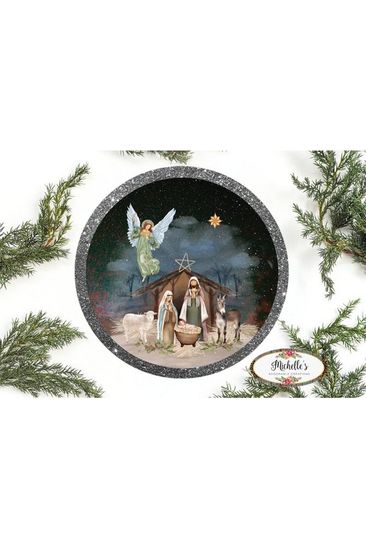 Christmas Nativity Round Sign