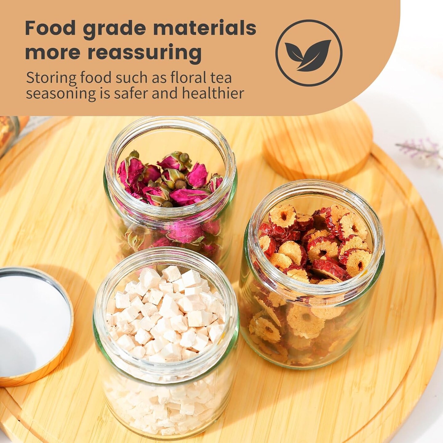 12 Pack 8oz Thick Glass Jars with Lids, Clear Round Containers Empty Food Storage Containers for Food Storage, Canning, Spices.