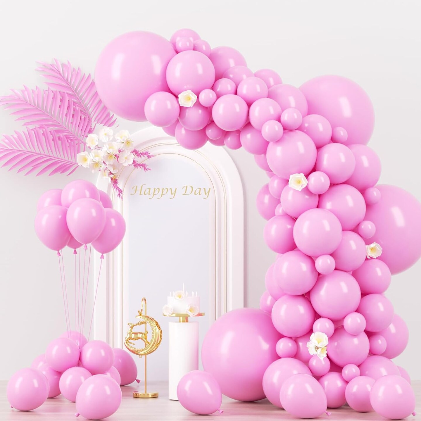Pink Balloons Different Sizes 18" 12" 10" 5" Party Latex Balloons for Birthday Baby Shower Wedding Anniversary Princess Theme Party Decorations