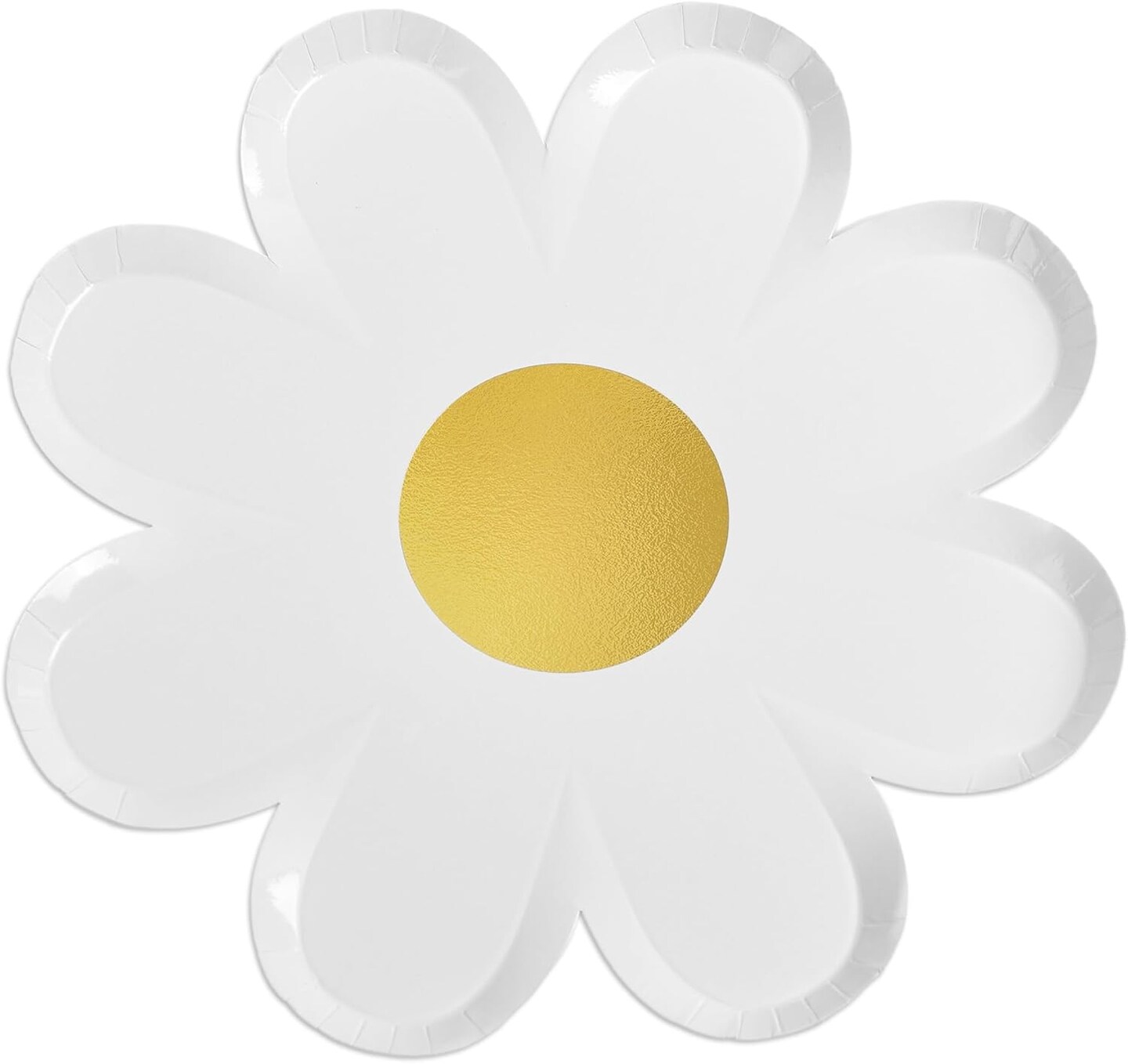 Summer Daisy Paper Plates Floral Disposable Party Plates Groovy 70s Party Decorations 9" Boho Flower Shaped Plates (24)