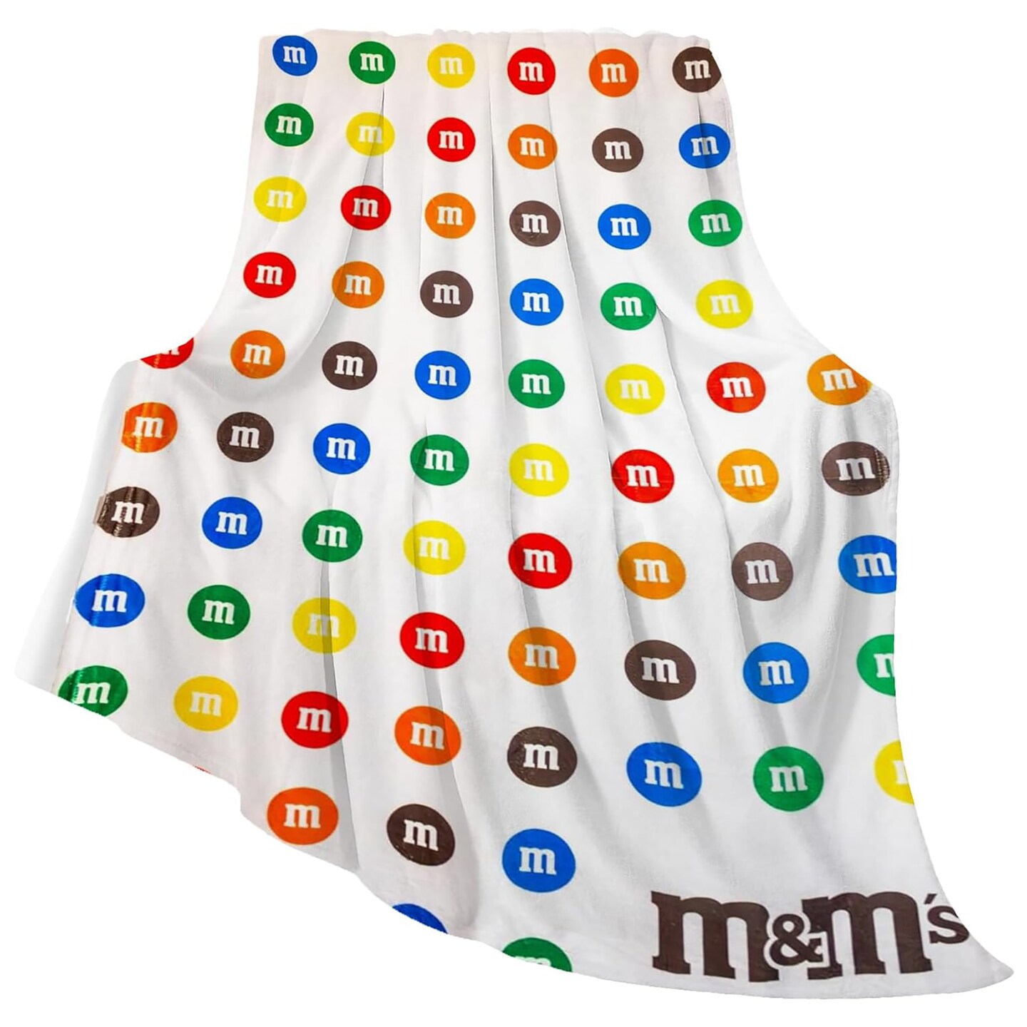Kangaru: M&#x26;M&#x27;S Candy-Inspired Throw Blanket - 60 x 48&#x22; Fun Novelty D&#xE9;cor, Themed Soft Fleece Throw, Lightweight Colorful Plush Blanket, Licensed