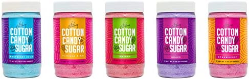The Candery Cotton Candy Machine with Stainless Steel Bowl 2.0 and Floss Bundle- Use to Floss Sugar Floss, Candy for Birthday Parties Fairs, Festivals- Includes 5 Floss Sugar Flavors 12oz Jars and 50