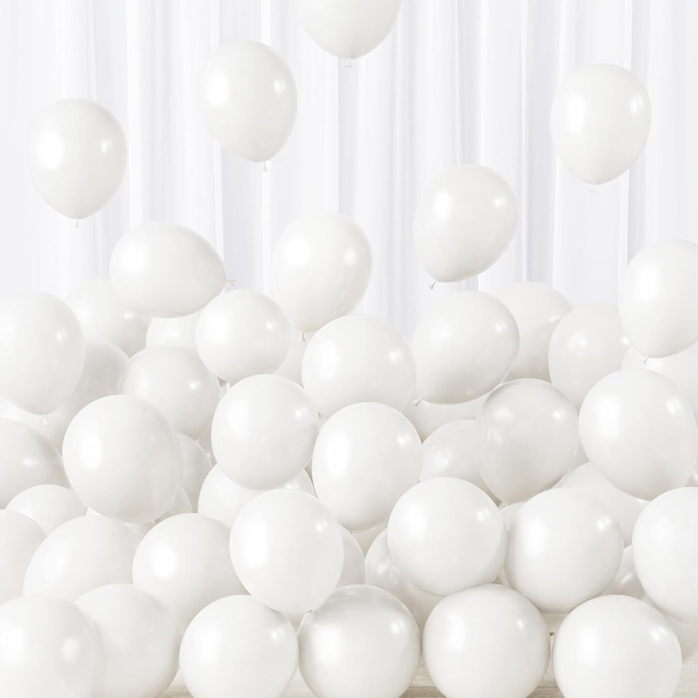 White Latex Balloons 5in 120pcs Thick for Party & Wedding Decor