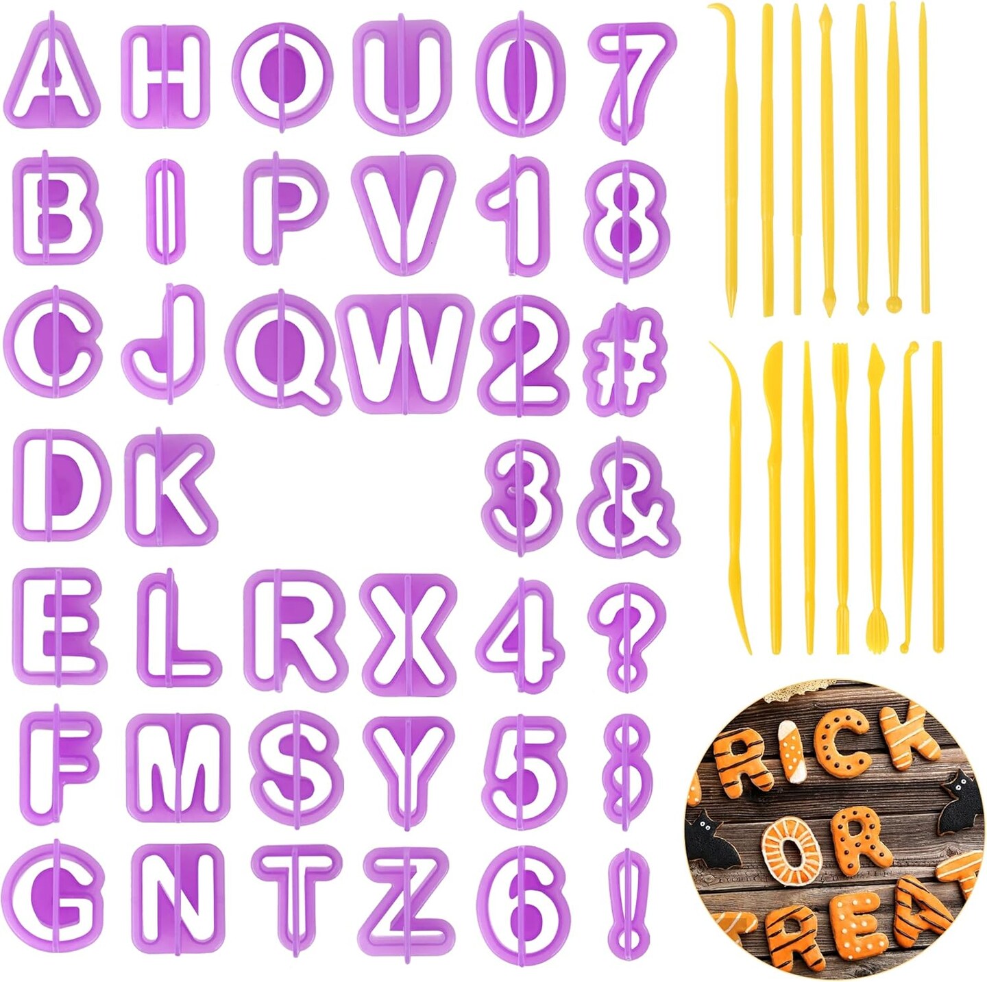 Alphabet, Number &#x26; Symbol Cookie Cutter Set 54 Piece