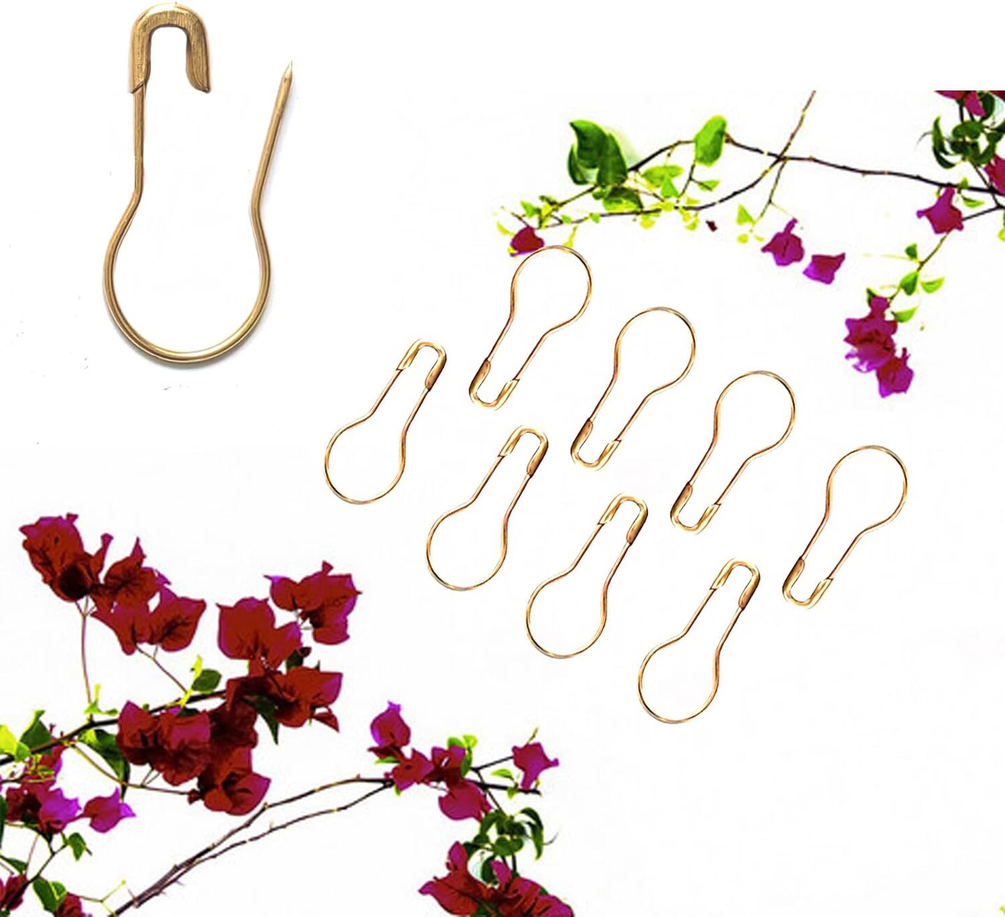 500Pcs Gold Bulb Pins 0.8&#x22; Gourd Safety Pin