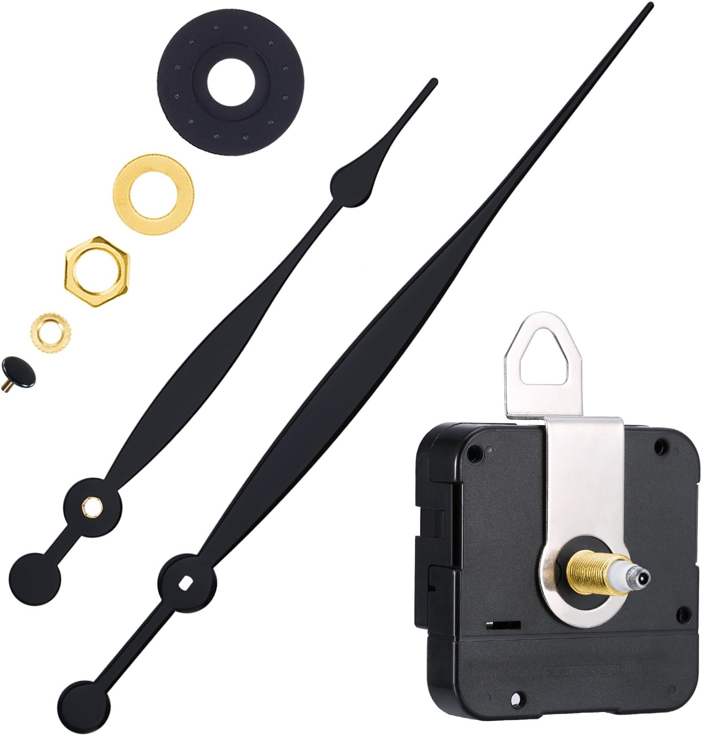High Couple Quartz Clock Movement Replacement Parts with Long Hands and Spade Hanger 208mm/8.2 Inch