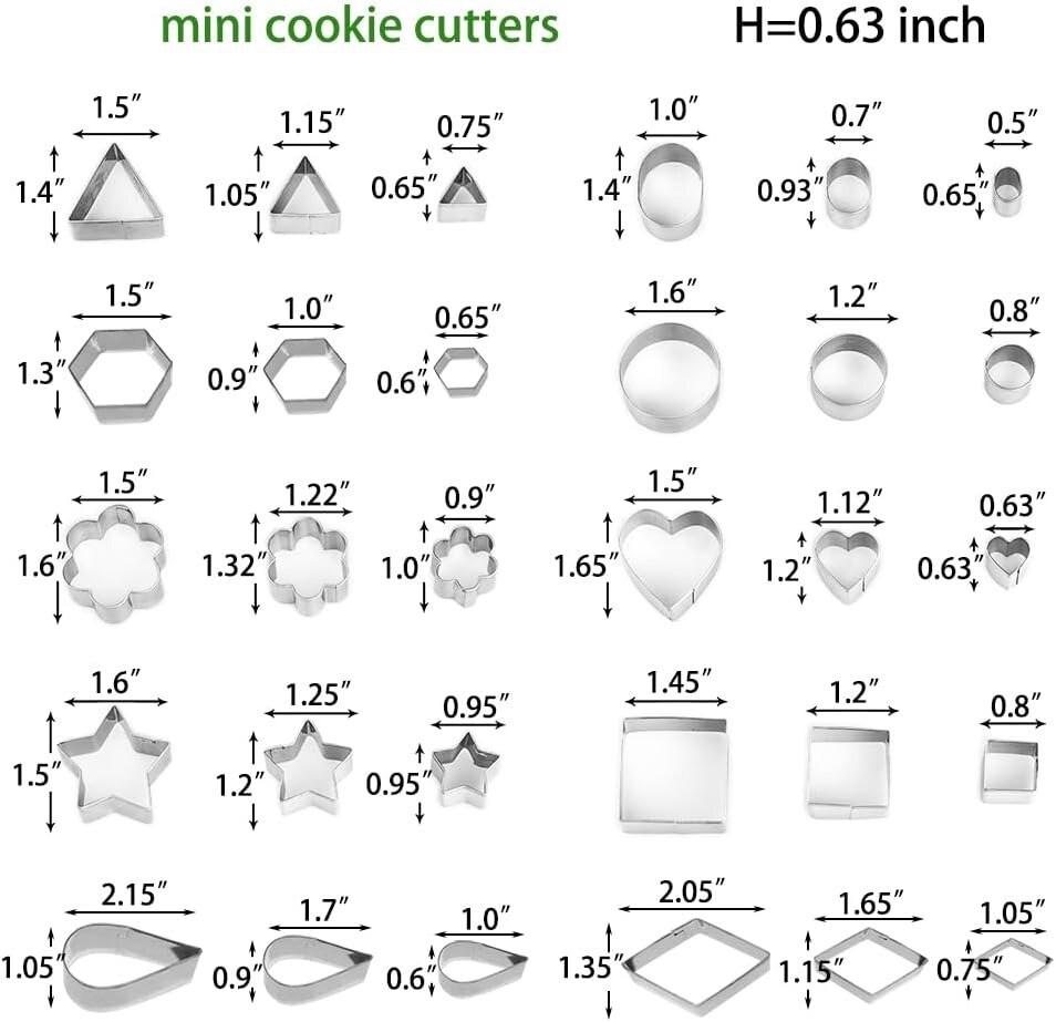 Mini Cookie Cutters Set 30 Pieces