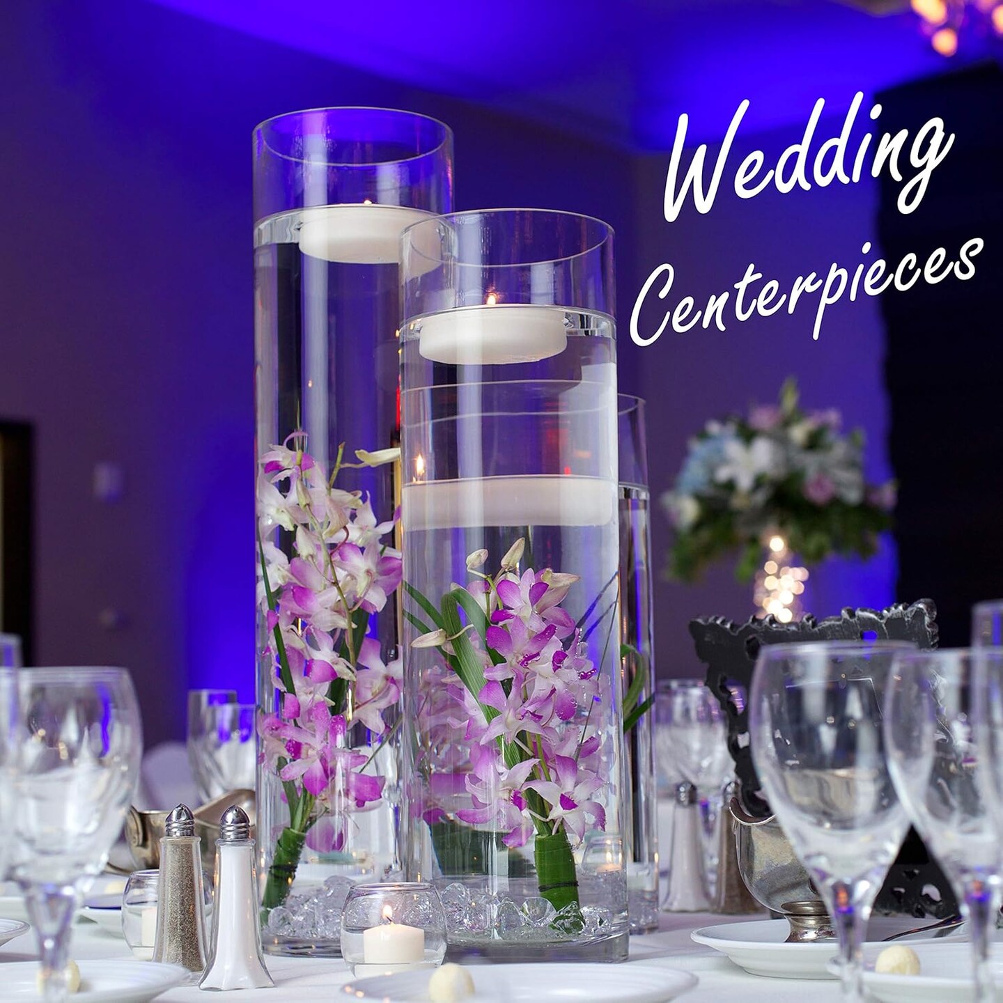 Clear Glass Cylinder Vase (12" H × 4" D) – Multi-Size Options Flower Vase Centerpiece & Hurricane Floating Candle Holder