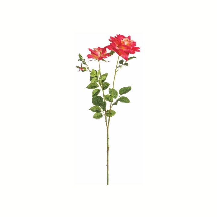 35" Realistic Pink Open Rose Spray with Faux Thorns – Long Stem Artificial Flower for Arrangements, Wreaths & Home Decor-FSR845-TY
