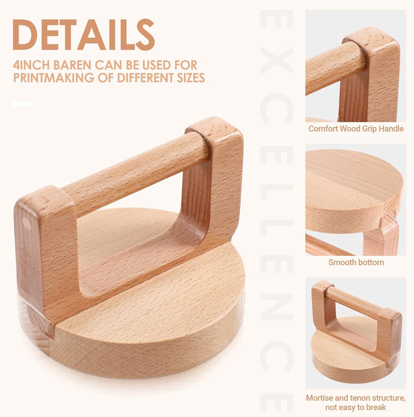 2Pack Block Printing Kit 4 Inch Hand Printed Linoleum Tools with Ergonomic Handle, Linocut Tools Block Printing Supplies for Hand Crafting, Block Printing, Linocut, Scrapbooking