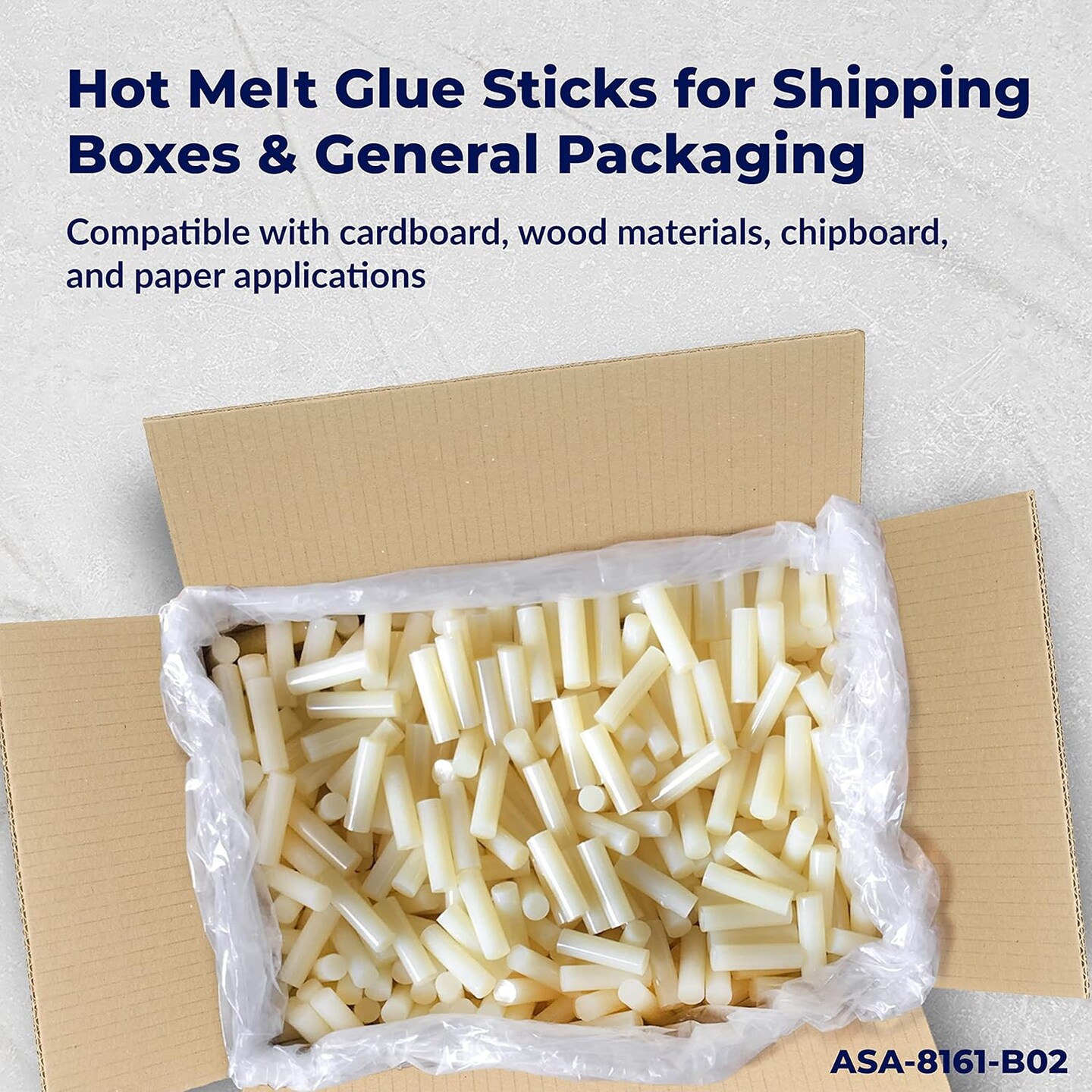Large Hot Glue Sticks for Glue Gun - 5/8&#x22; X 2&#x22; | High-Strength Hot Gun Sticks Adhesive for Corrugated Materials | Industrial Grade for Packaging &#x26; Woodworking | Pack of 1417