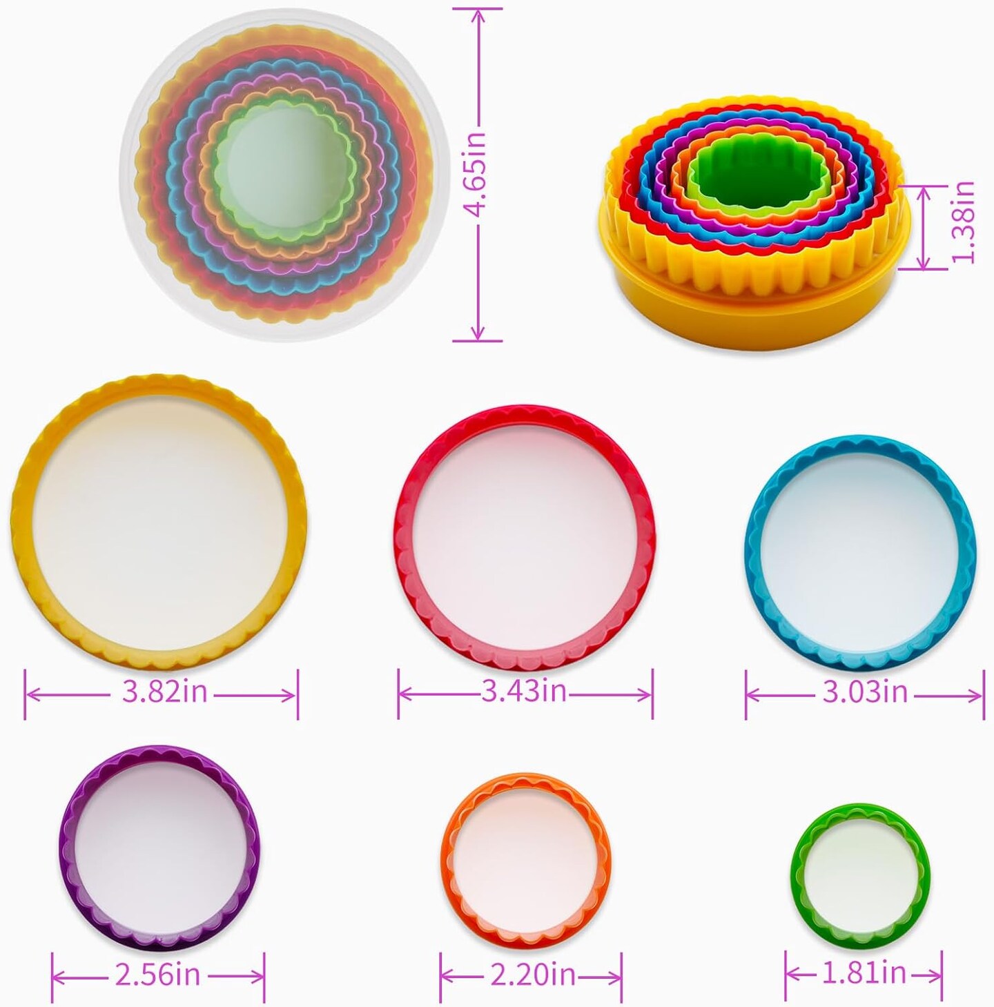 Cookie Cutter Set - 6 PCS Perfect for Baking Unique Flower, Round, and Circle Cookies