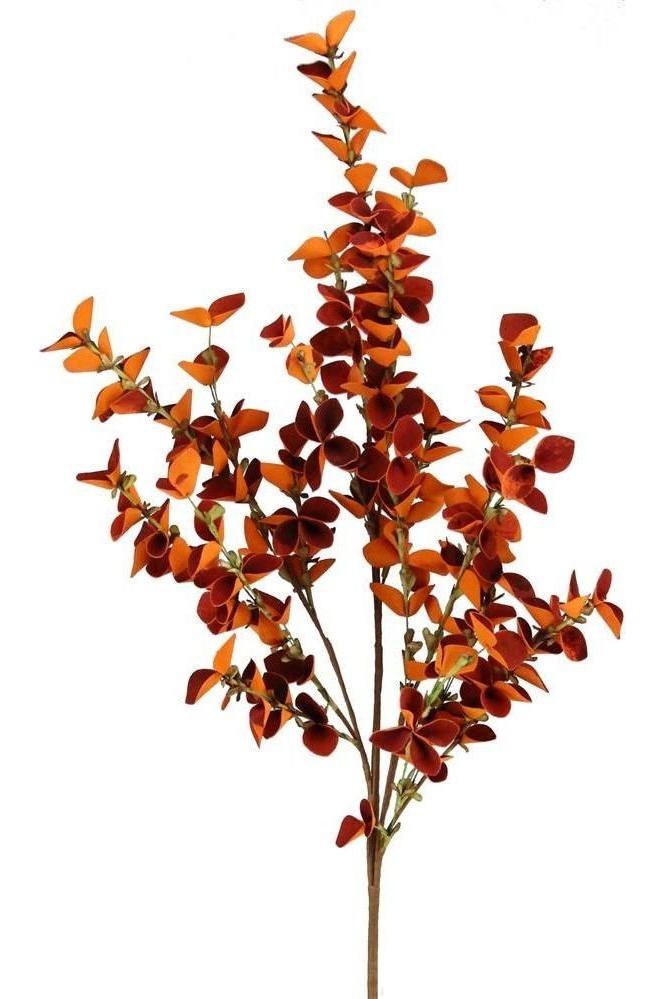 33&#x22; Foam Eucalyptus Paper Leaf Spray: Orange