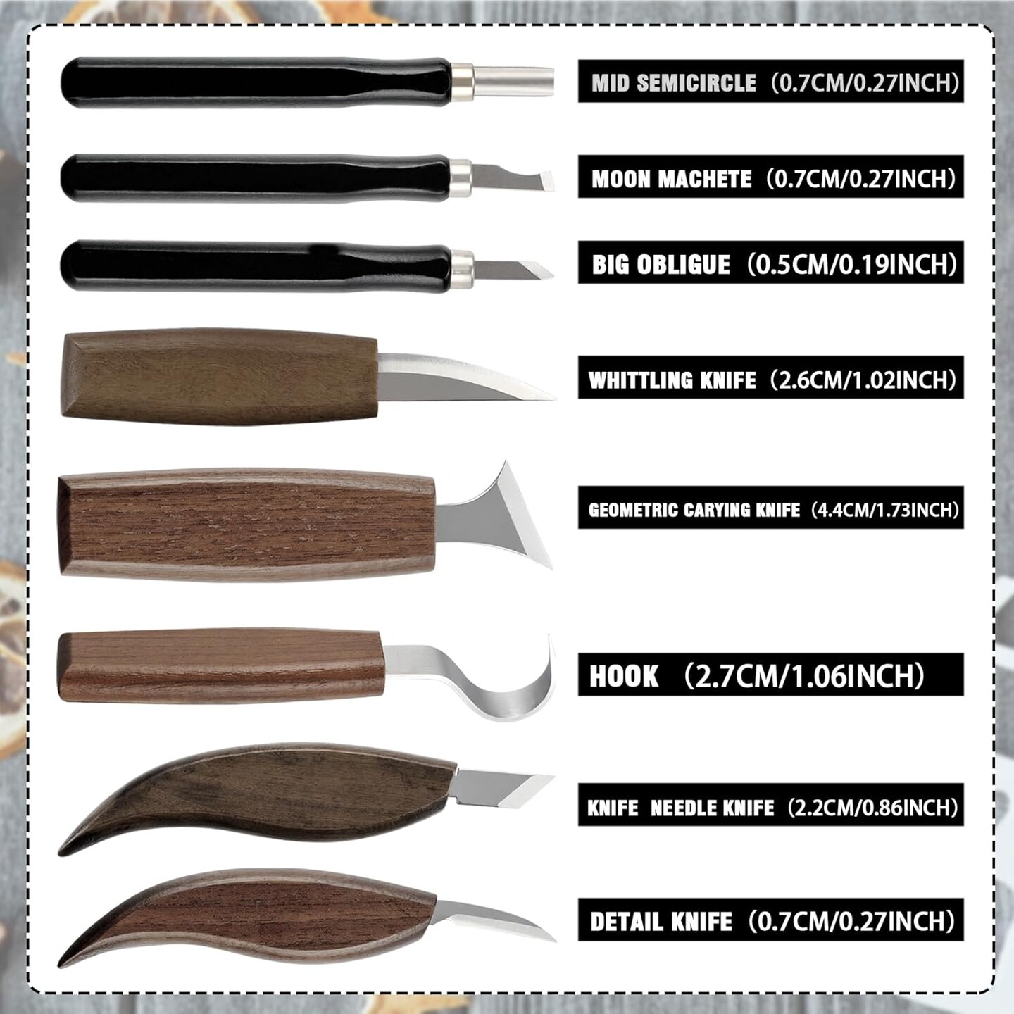 Wood Carving Kit,19Pcs Wood Carving Tools for Beginners & Adults,Complete Whittling Tools Set with Knives, Chisels and Guidebook,Perfect for DIY Crafts, Hobbies, and Woodworking Projects