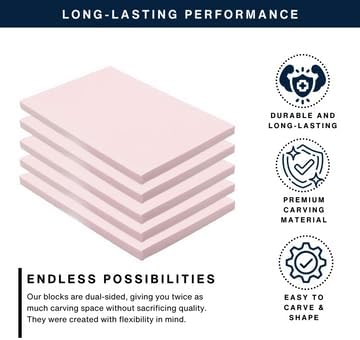 5-Pack Stamp Pads (6x4) with Carving Tools for Block Printing & Printmaking