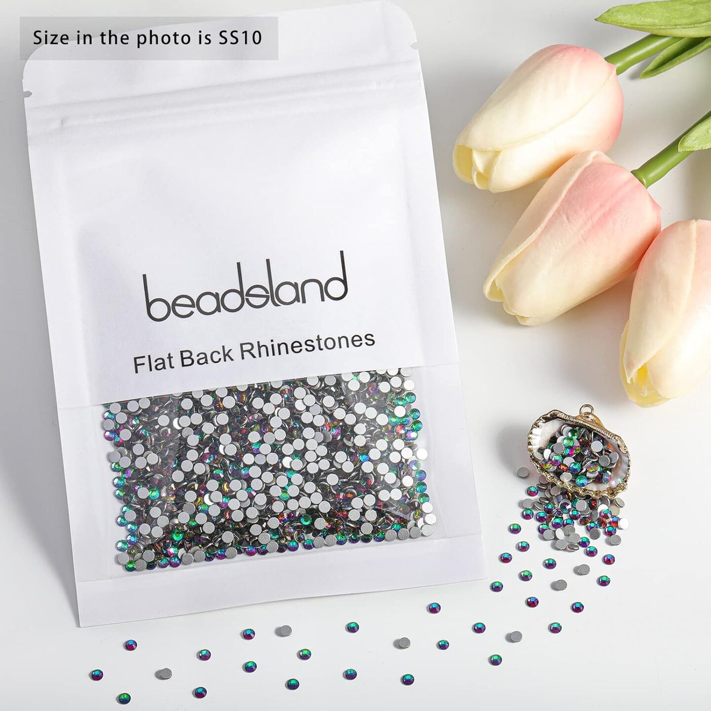 Flat Back Crystal Rhinestones Round Gems, Green Volcano (2.7-2.8mm) SS10/1440pcs