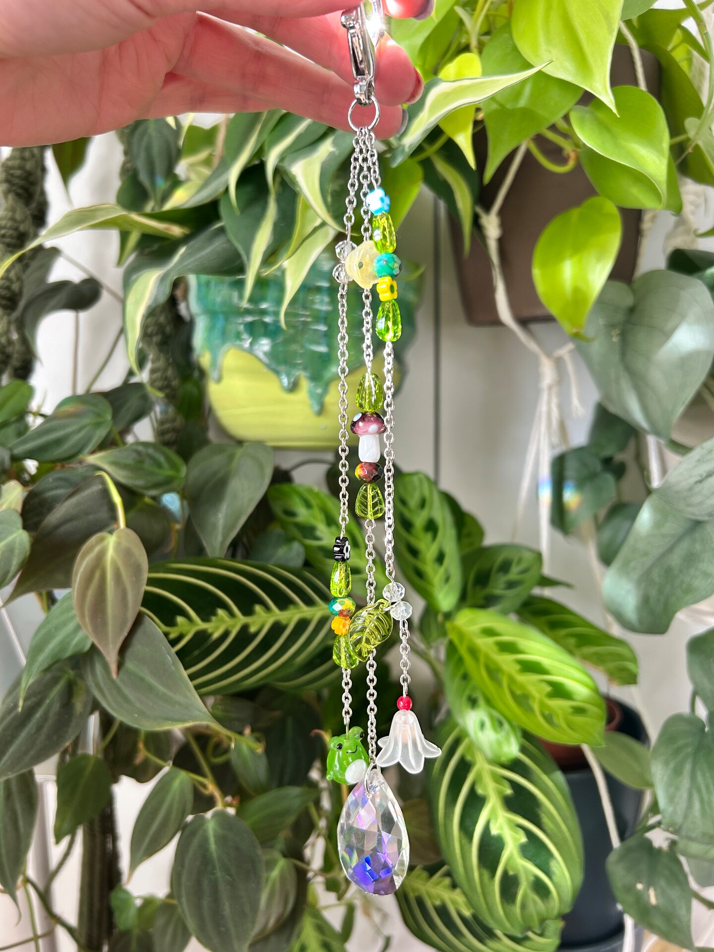 product name is Rainbow Garden Sun Catcher With Frog