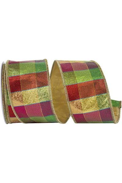 2.5&#x22; Jewel Tone Metallic Check Ribbon: Multi (10 Yards)