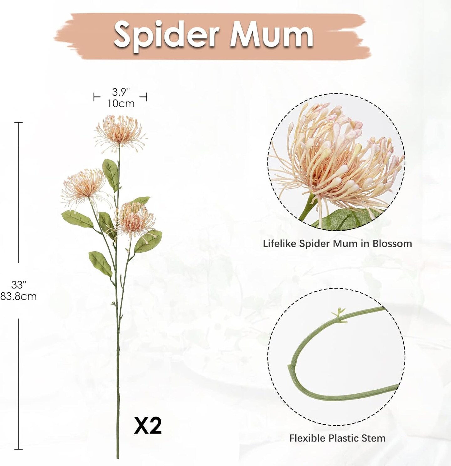 Summer Tabletop Floral Arrangements 33" Pink Artificial Mums Flowers