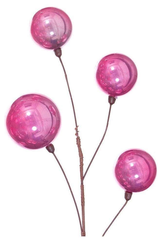 Pink Pearl Assorted Finish Branch Ball Ornament Garland
