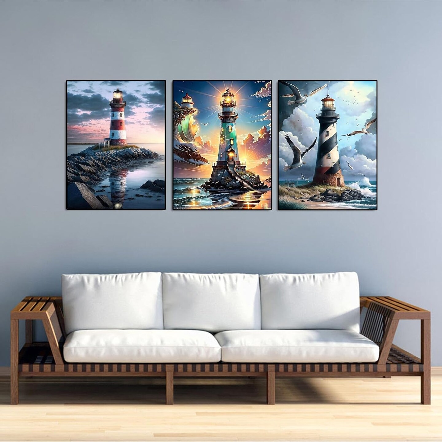 Diamond Painting Kits for Adults - 3 Pack Lighthouse DIY 5D Diamond Art Kits Full Drill Diamond Dots Paintings with Diamonds Gem Art and Crafts Home Decor 12x16inch